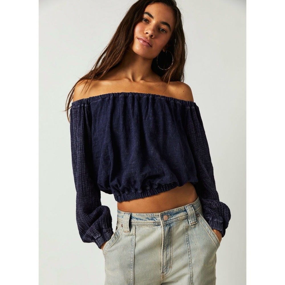 Free People - We the Free Cotton Parfait Bubble Top in Blue Sz XS - Small NWT